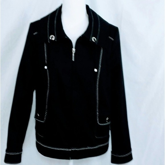 TanJay Black Utility Jacket Size 8 Casual Chic Layering Transitional Look - Picture 2 of 8